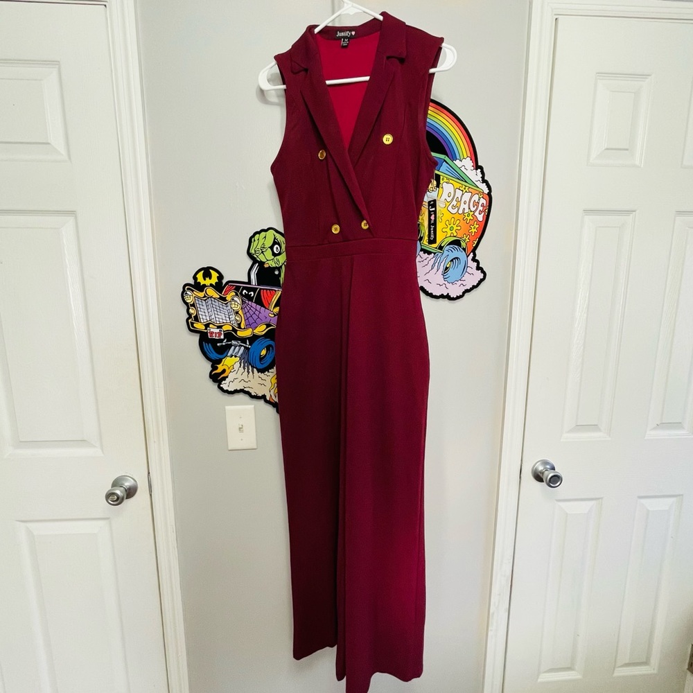J For Justify Maroon Women’s Jumpsuit